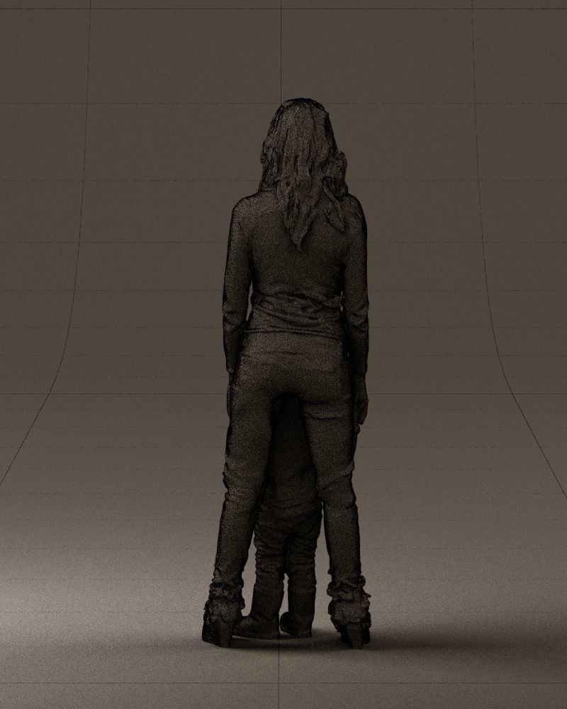 Woman with kid in winter style 0586 3D model_20