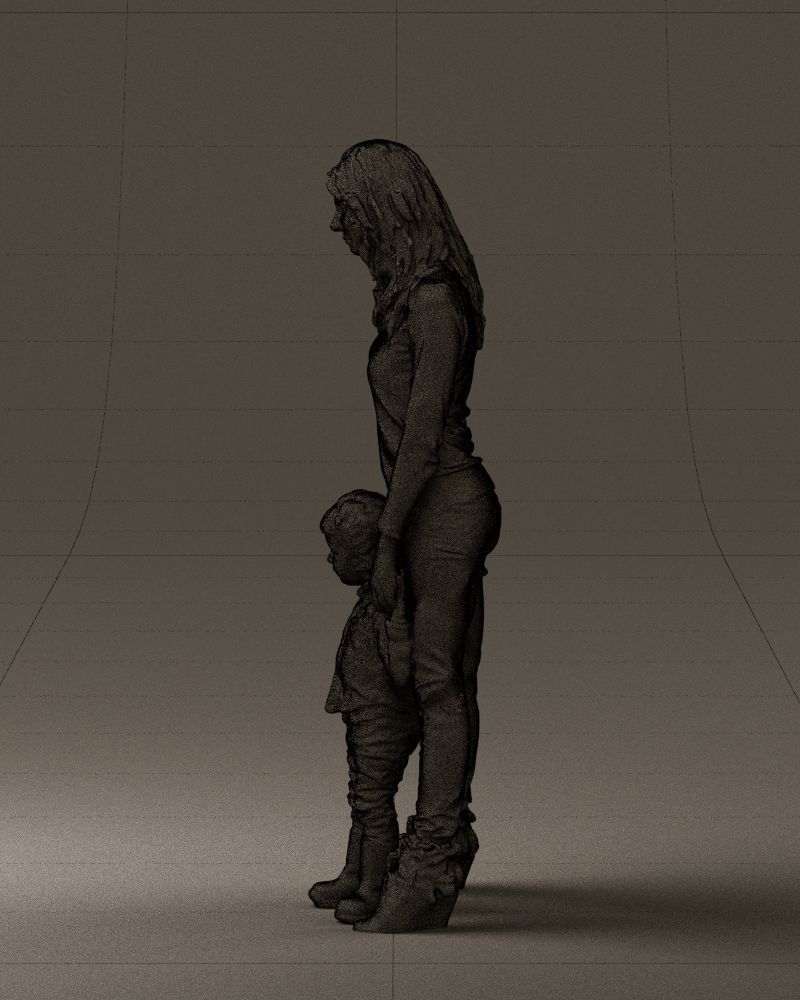 Woman with kid in winter style 0586 3D model_26