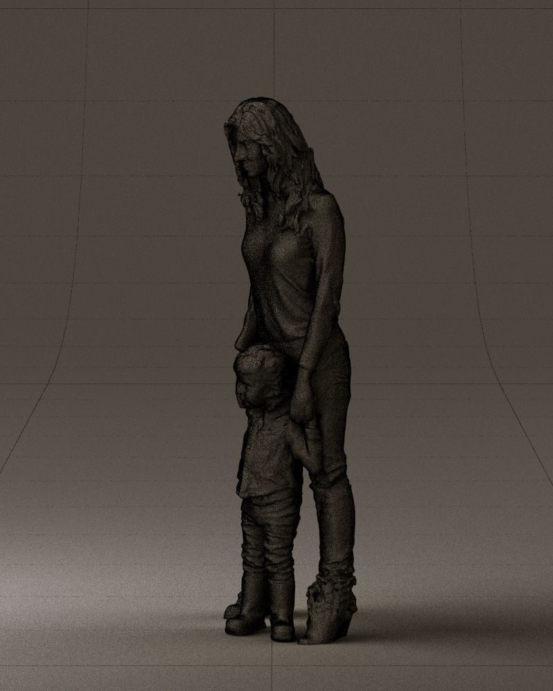 Woman with kid in winter style 0586 3D model_29