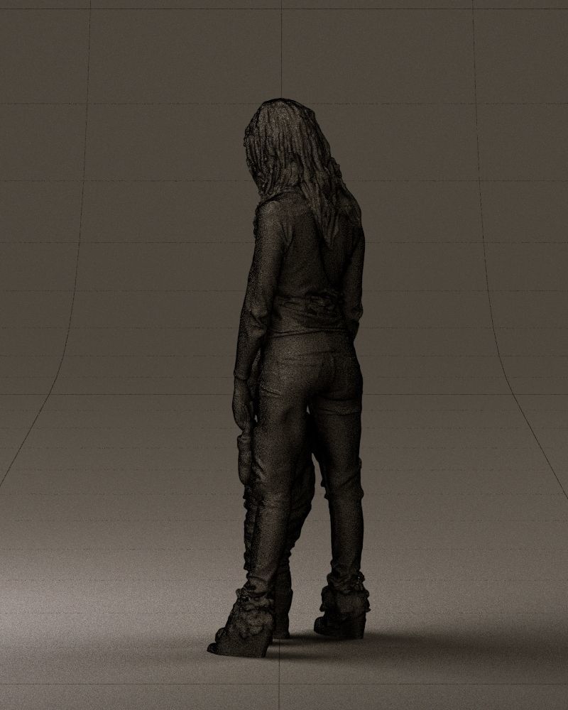 Woman with kid in winter style 0586 3D model_23