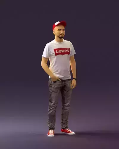 Man in red converse and hat 0406