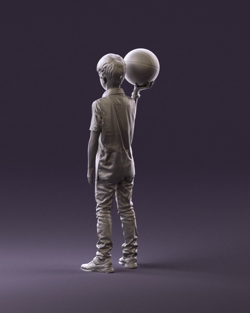 junior boy with basketball ball 1080 3D Print Ready 3D print model_7
