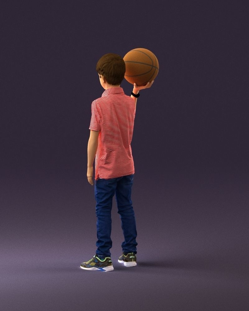 junior boy with basketball ball 1080 3D Print Ready 3D print model_19