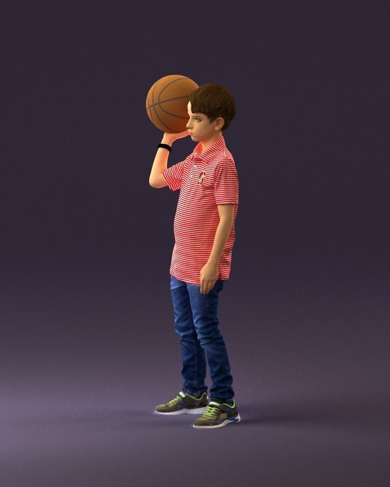 junior boy with basketball ball 1080 3D Print Ready 3D print model_21