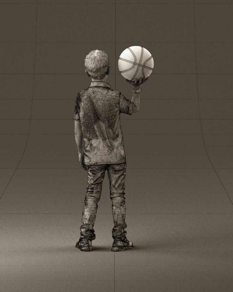 junior boy with basketball ball 1080 3D Print Ready 3D print model_30