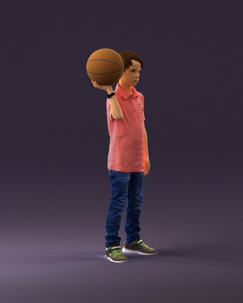 junior boy with basketball ball 1080 3D Print Ready 3D print model_15