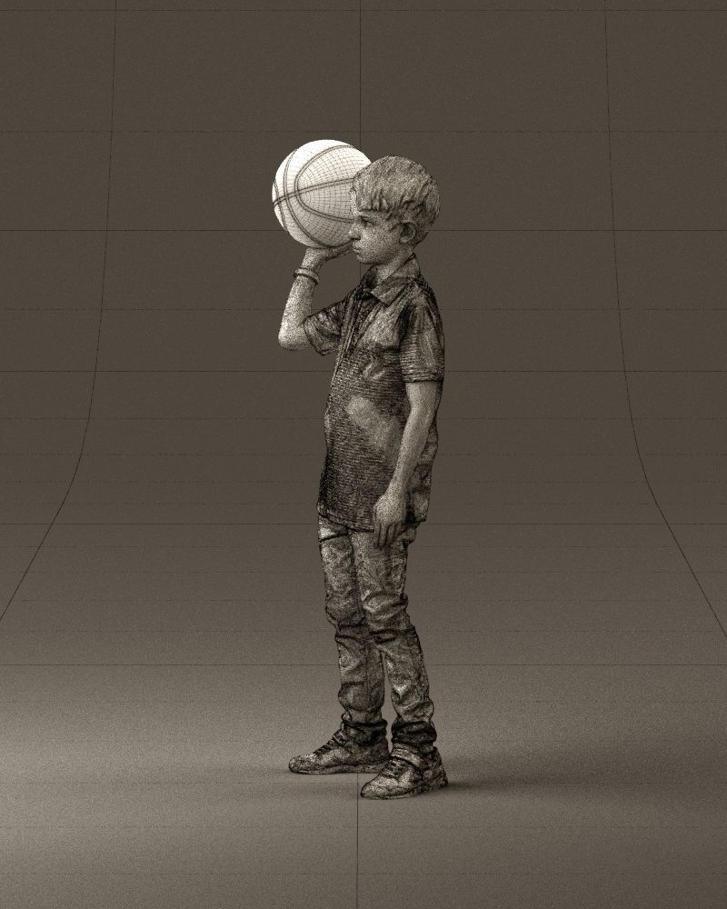 junior boy with basketball ball 1080 3D Print Ready 3D print model_33