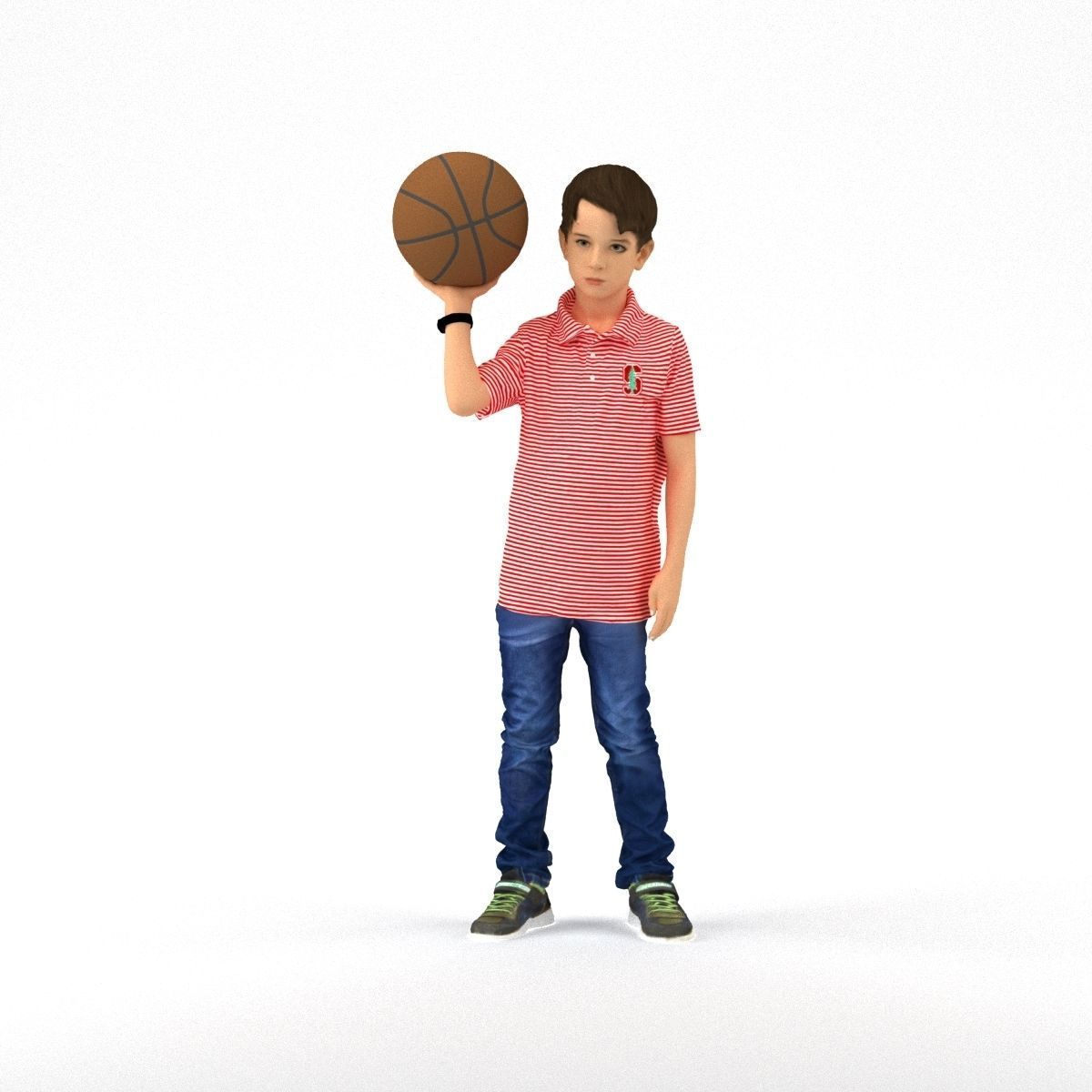 junior boy with basketball ball 1080 3D Print Ready 3D print model_36