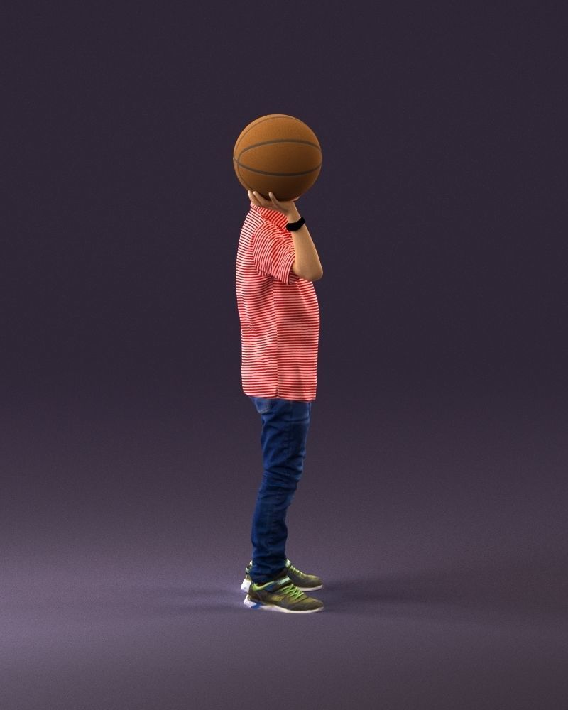 junior boy with basketball ball 1080 3D Print Ready 3D print model_16