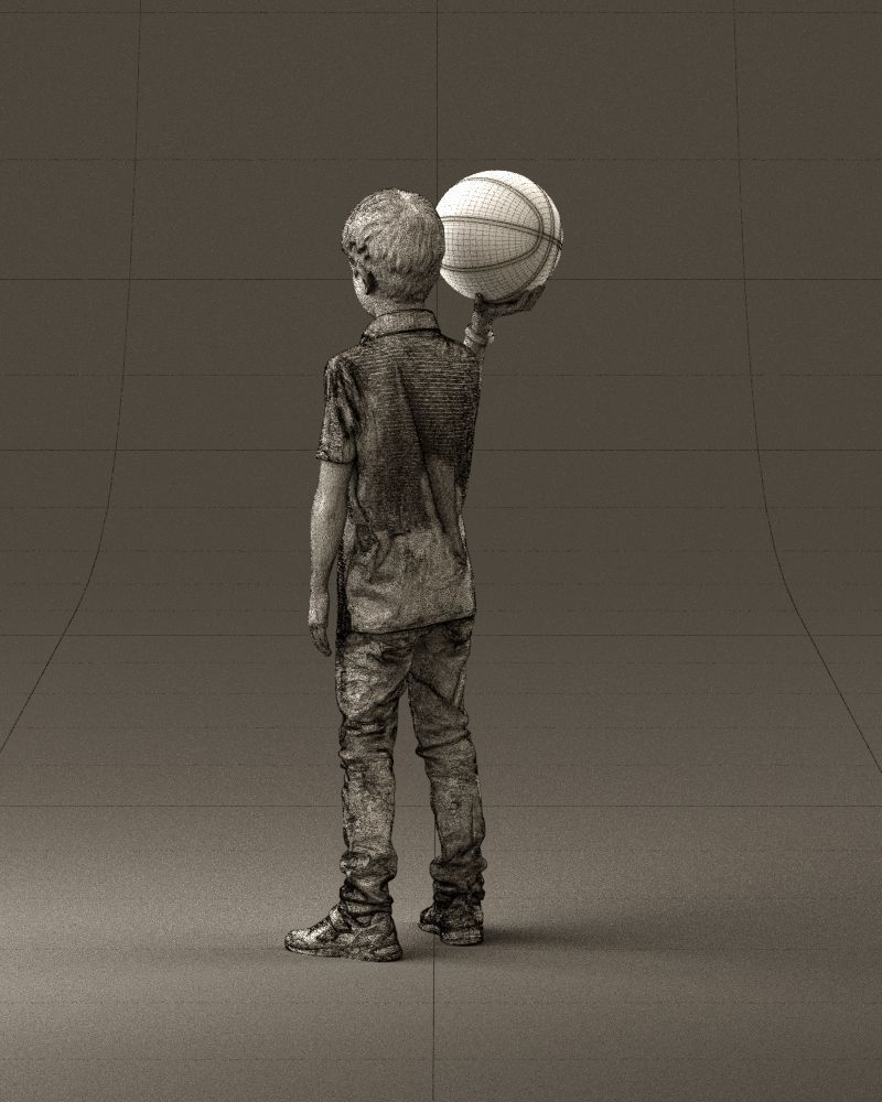 junior boy with basketball ball 1080 3D Print Ready 3D print model_31