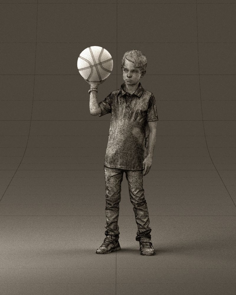 junior boy with basketball ball 1080 3D Print Ready 3D print model_35