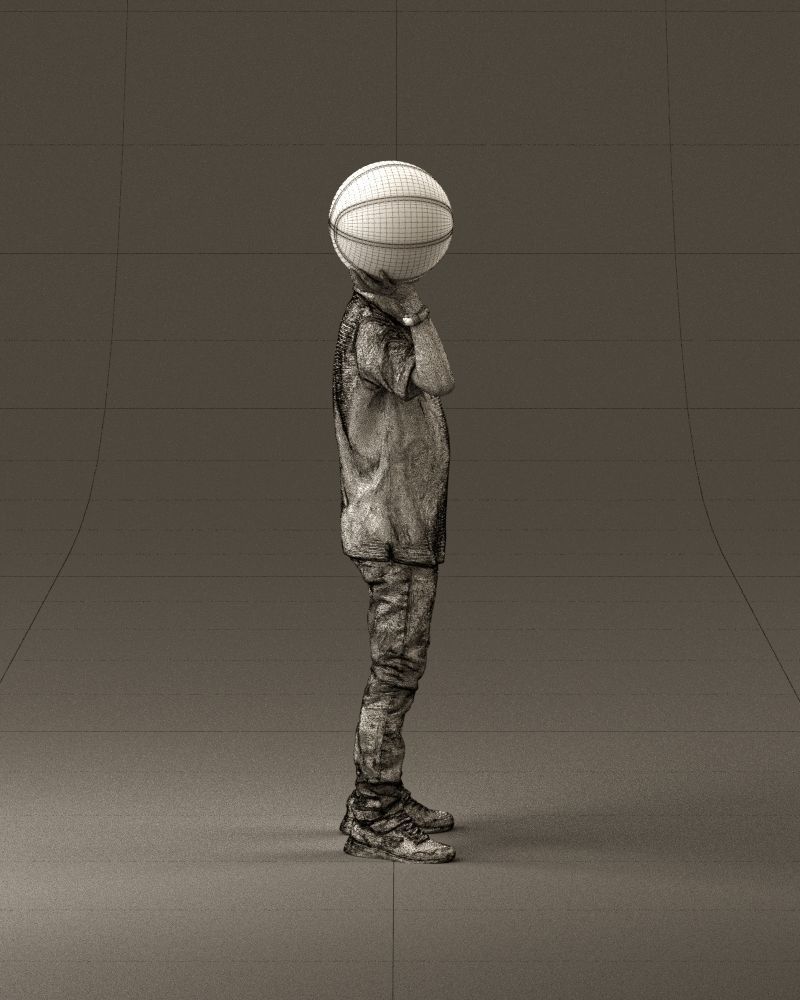 junior boy with basketball ball 1080 3D Print Ready 3D print model_28