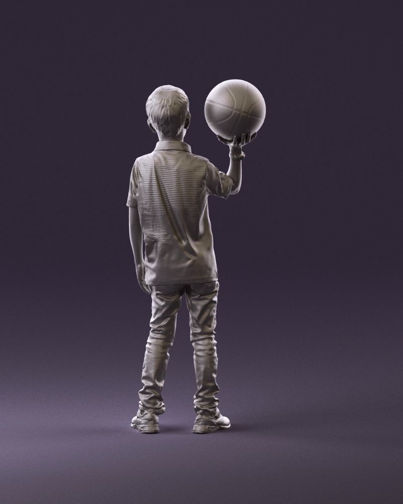 junior boy with basketball ball 1080 3D Print Ready 3D print model_6