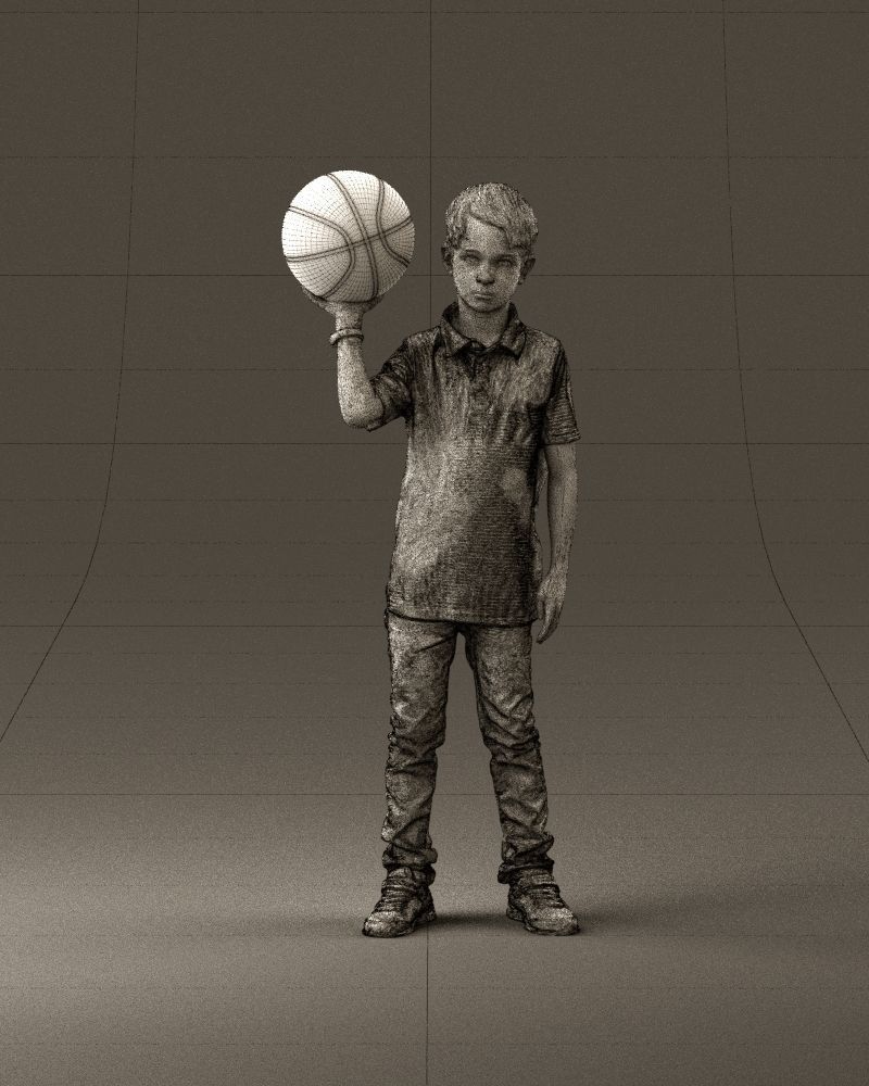 junior boy with basketball ball 1080 3D Print Ready 3D print model_25