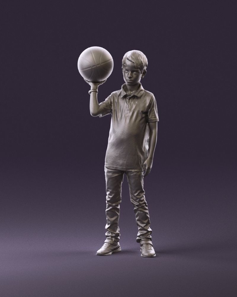junior boy with basketball ball 1080 3D Print Ready 3D print model_11