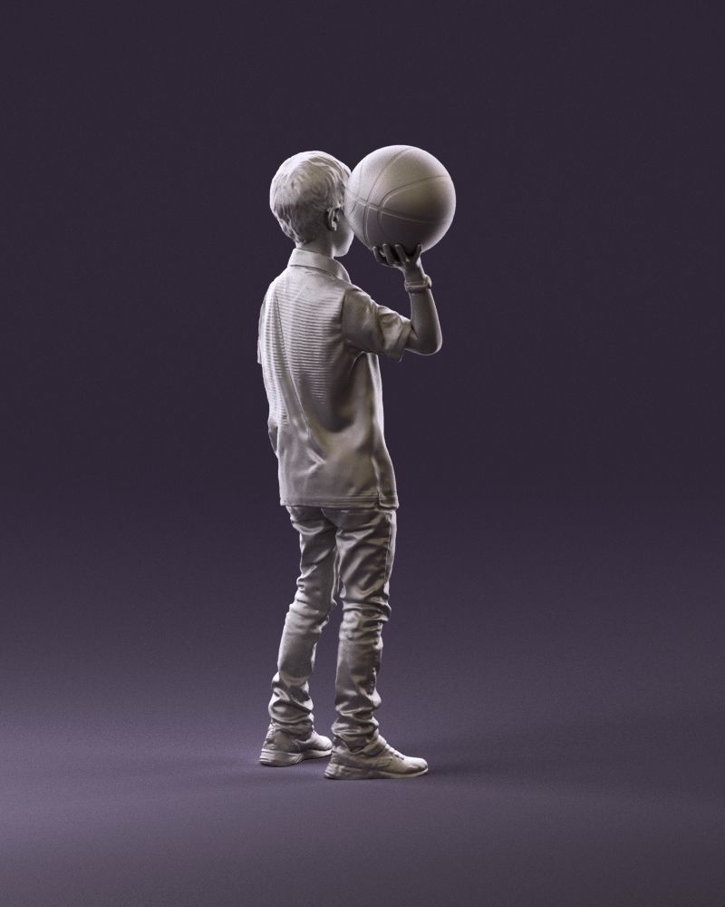junior boy with basketball ball 1080 3D Print Ready 3D print model_5