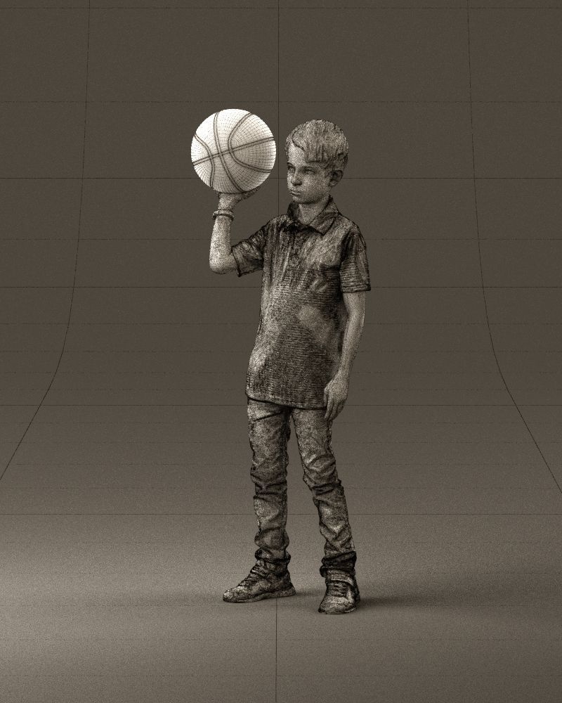 junior boy with basketball ball 1080 3D Print Ready 3D print model_34