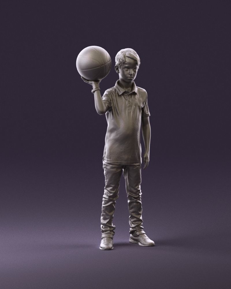 junior boy with basketball ball 1080 3D Print Ready 3D print model_2