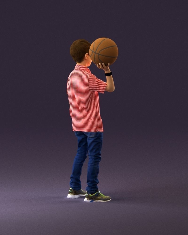 junior boy with basketball ball 1080 3D Print Ready 3D print model_17
