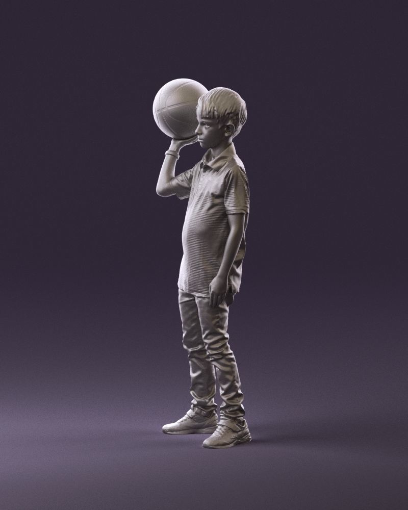 junior boy with basketball ball 1080 3D Print Ready 3D print model_9