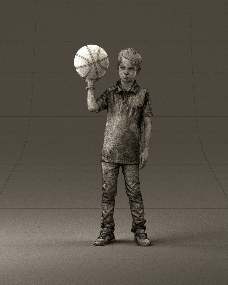 junior boy with basketball ball 1080 3D Print Ready 3D print model_24