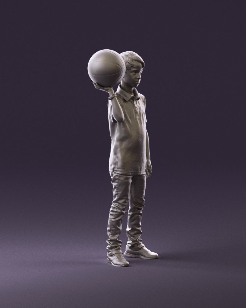 junior boy with basketball ball 1080 3D Print Ready 3D print model_3