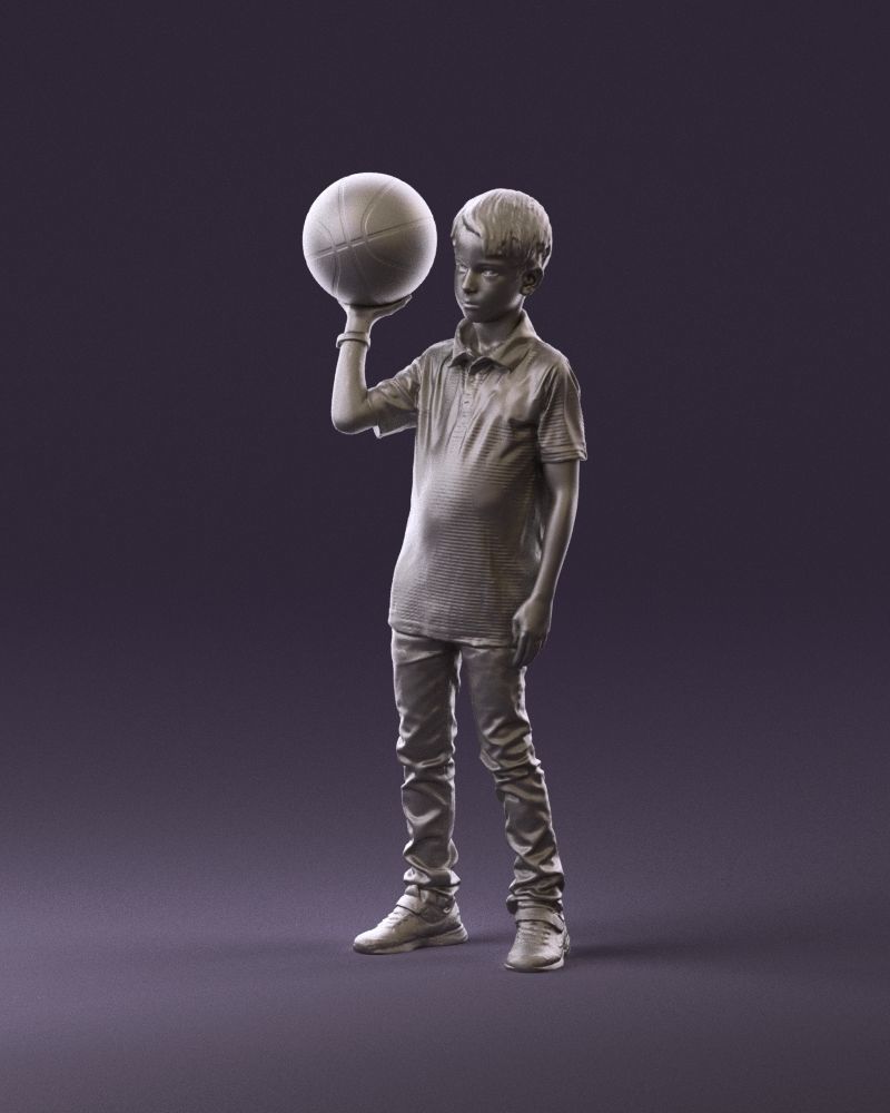 junior boy with basketball ball 1080 3D Print Ready 3D print model_10