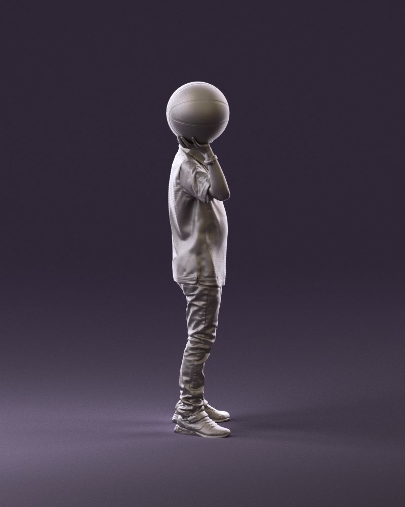 junior boy with basketball ball 1080 3D Print Ready 3D print model_4