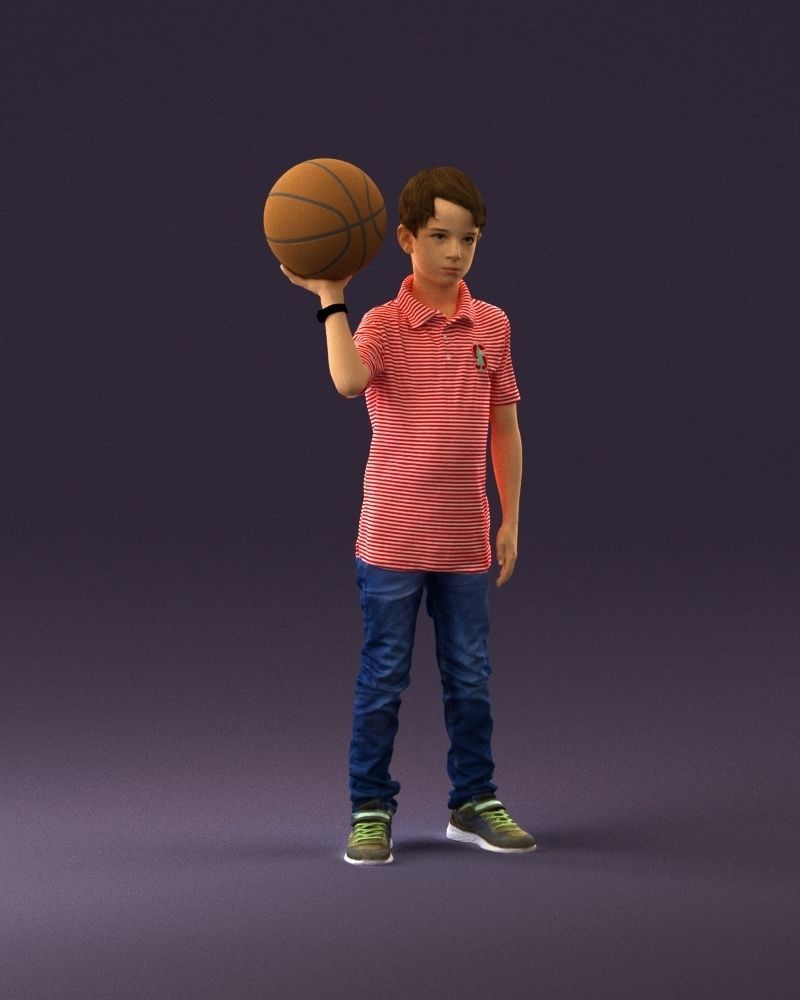 junior boy with basketball ball 1080 3D Print Ready 3D print model_14