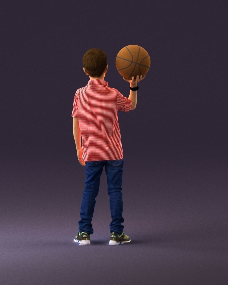 junior boy with basketball ball 1080 3D Print Ready 3D print model_18