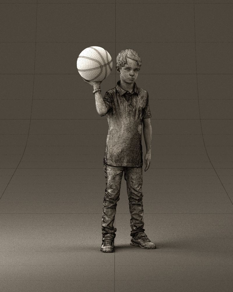 junior boy with basketball ball 1080 3D Print Ready 3D print model_26