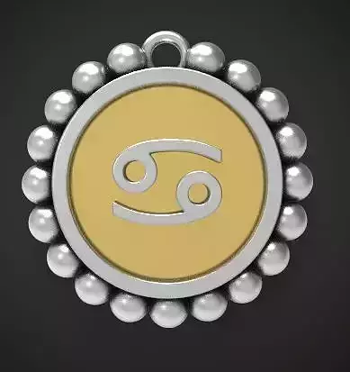 Cancer Zodiac Sign Pendant Charm 3D print model 3D print model