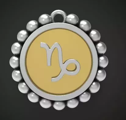 Capricorn Zodiac Sign Pendant Charm 3D Print Model 3D print model_0