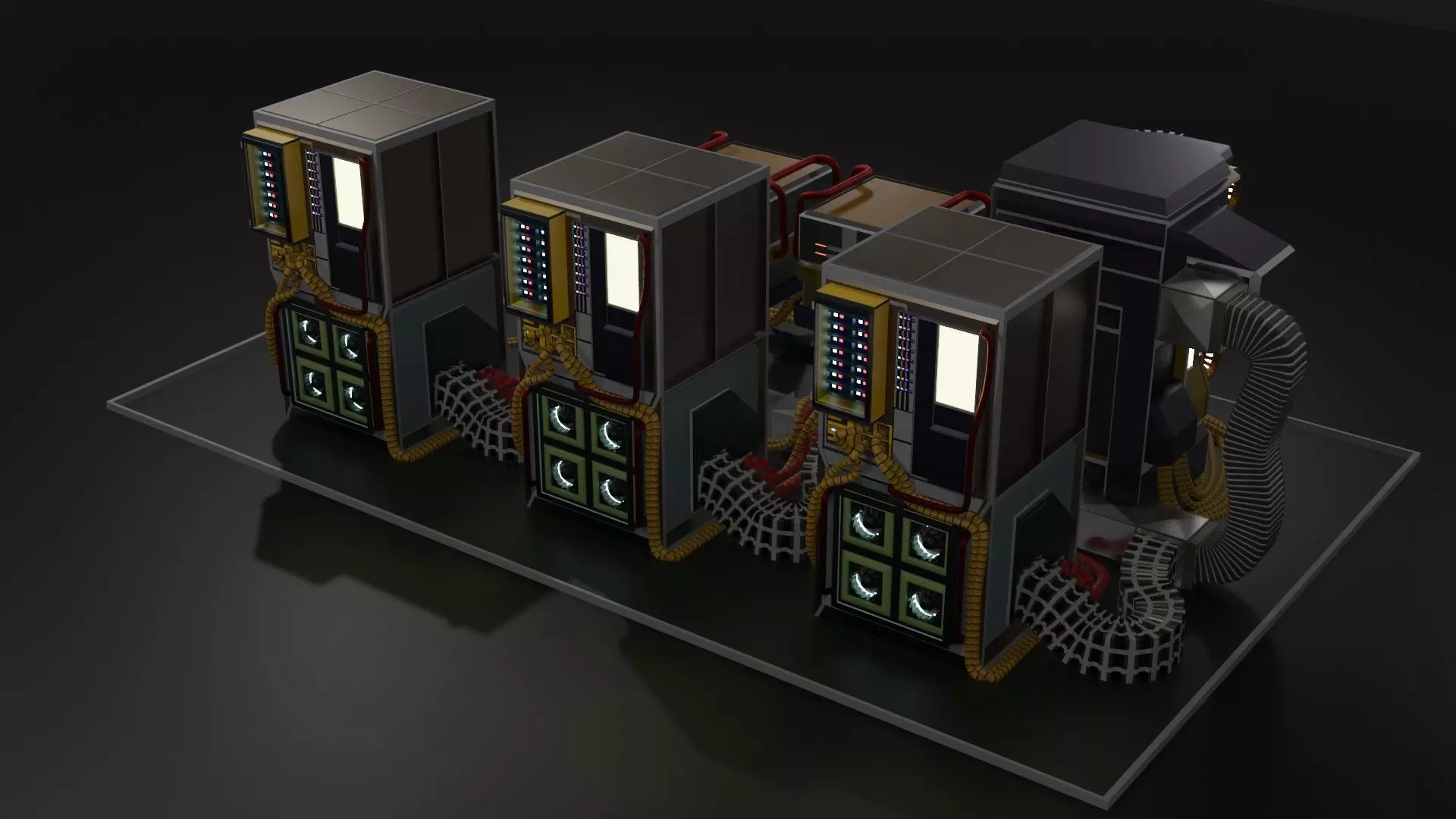 server computer tower 3D model_0