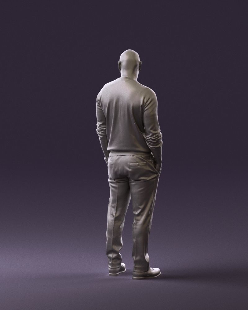 Man in blue sweater hand in pockets 0844 3D Print Ready 3D print model_6