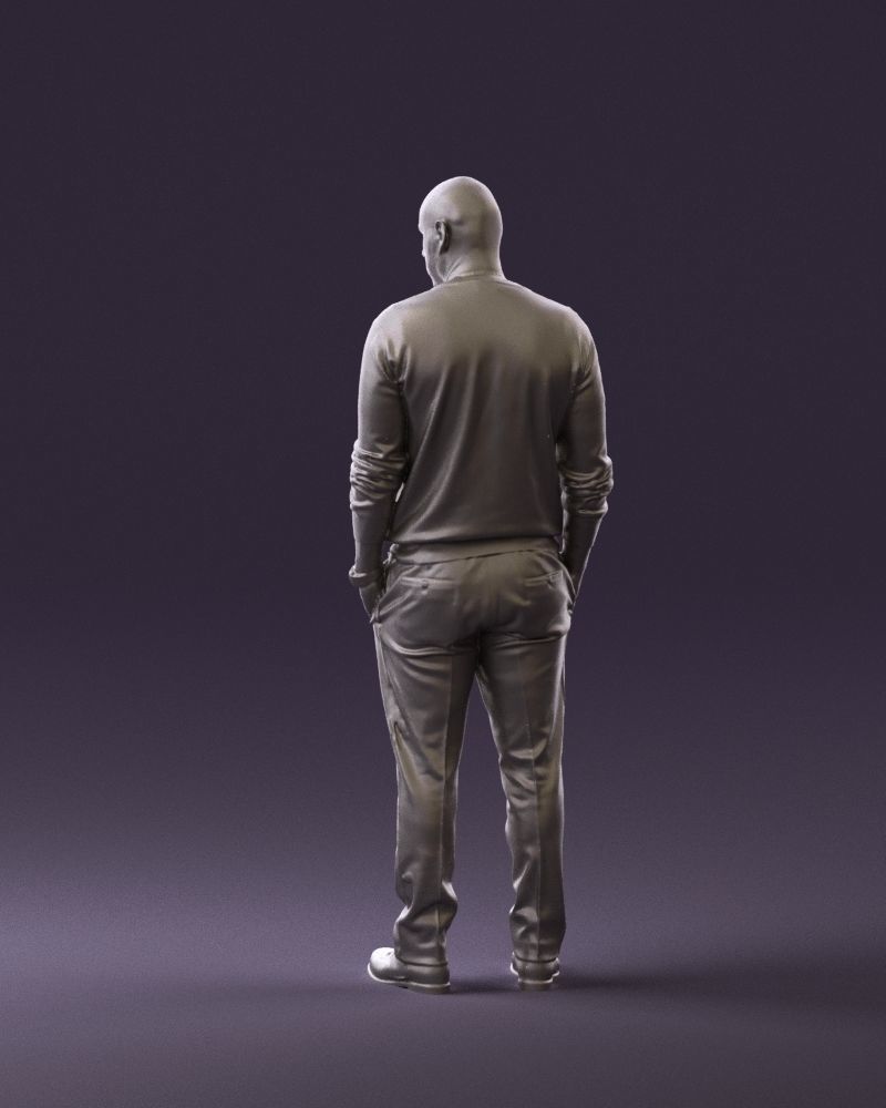 Man in blue sweater hand in pockets 0844 3D Print Ready 3D print model_7