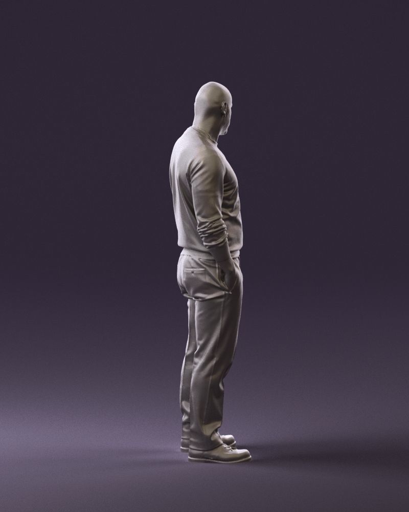 Man in blue sweater hand in pockets 0844 3D Print Ready 3D print model_5