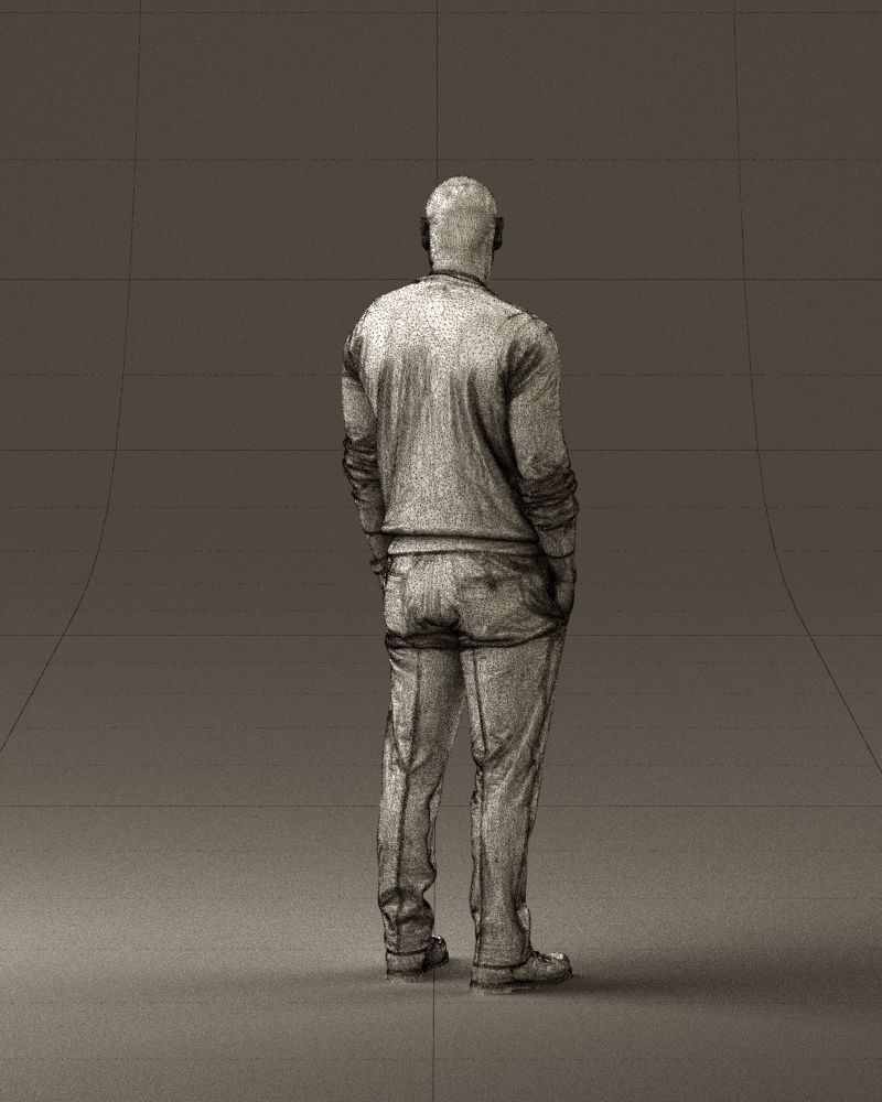 Man in blue sweater hand in pockets 0844 3D Print Ready 3D print model_30