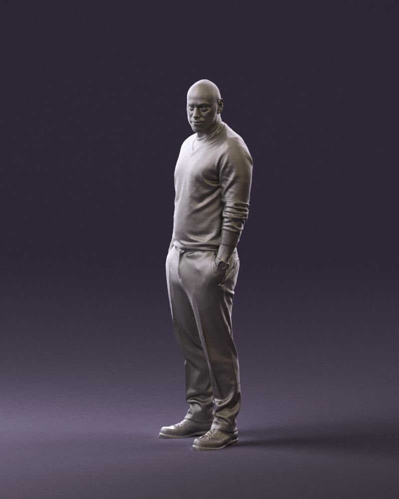 Man in blue sweater hand in pockets 0844 3D Print Ready 3D print model_10