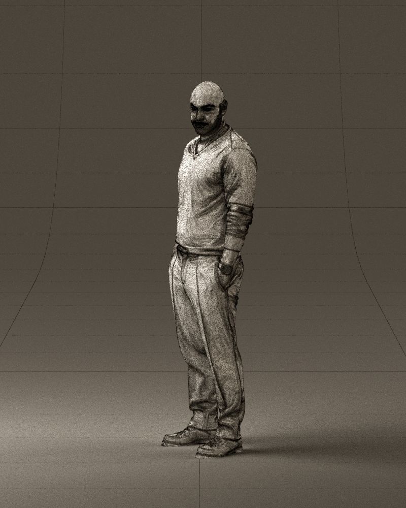 Man in blue sweater hand in pockets 0844 3D Print Ready 3D print model_34