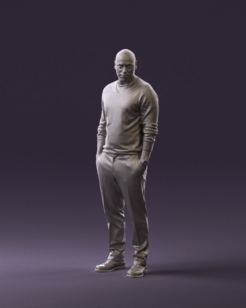 Man in blue sweater hand in pockets 0844 3D Print Ready 3D print model_11