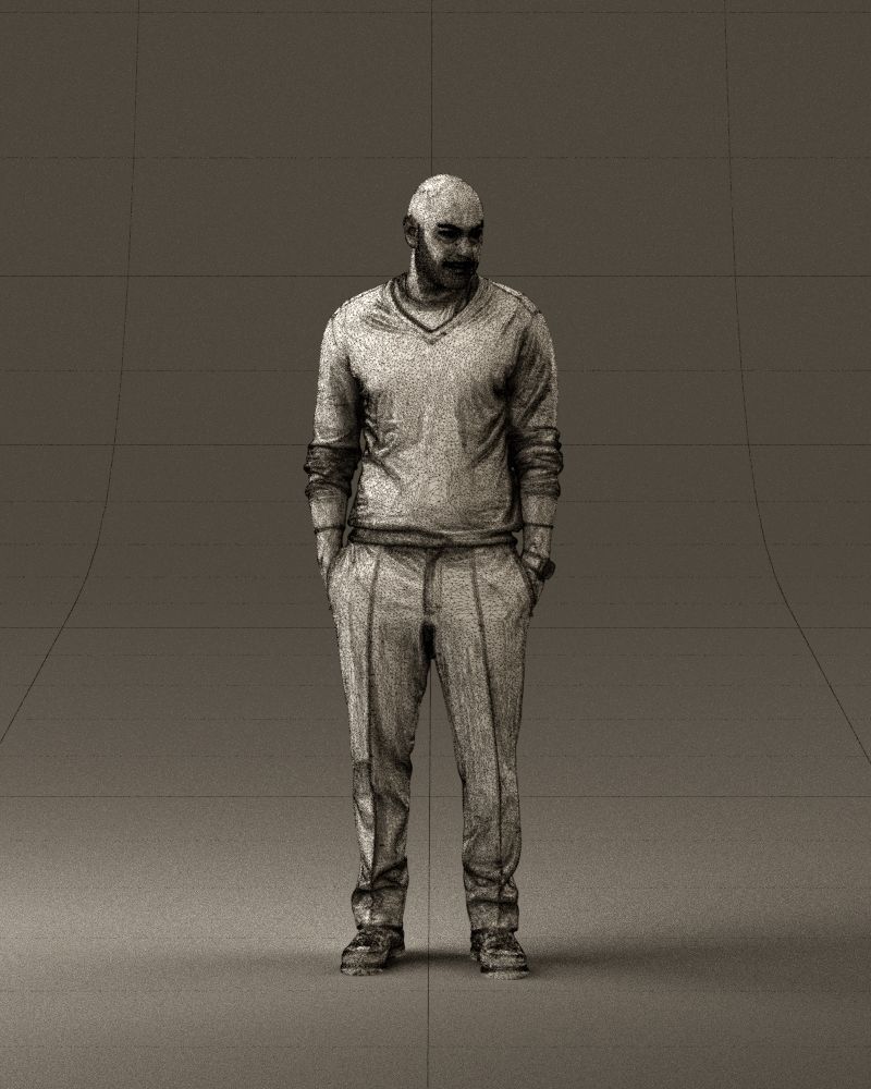 Man in blue sweater hand in pockets 0844 3D Print Ready 3D print model_26