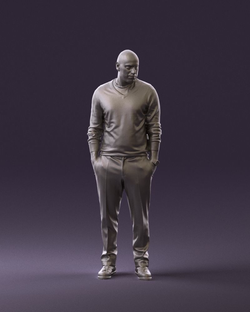 Man in blue sweater hand in pockets 0844 3D Print Ready 3D print model_2