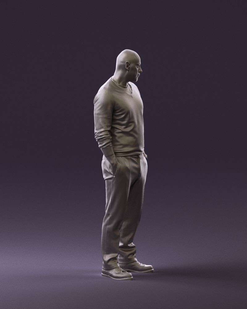 Man in blue sweater hand in pockets 0844 3D Print Ready 3D print model_4