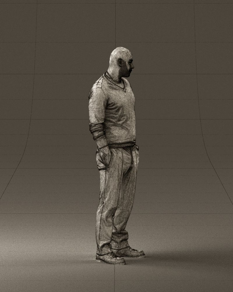 Man in blue sweater hand in pockets 0844 3D Print Ready 3D print model_28