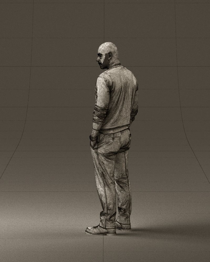 Man in blue sweater hand in pockets 0844 3D Print Ready 3D print model_32
