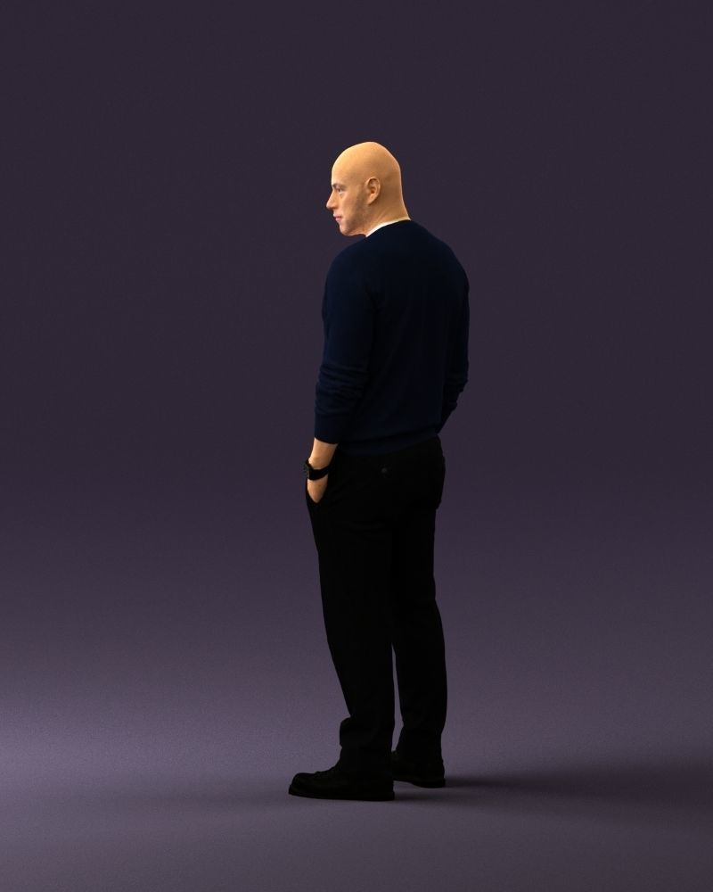 Man in blue sweater hand in pockets 0844 3D Print Ready 3D print model_20