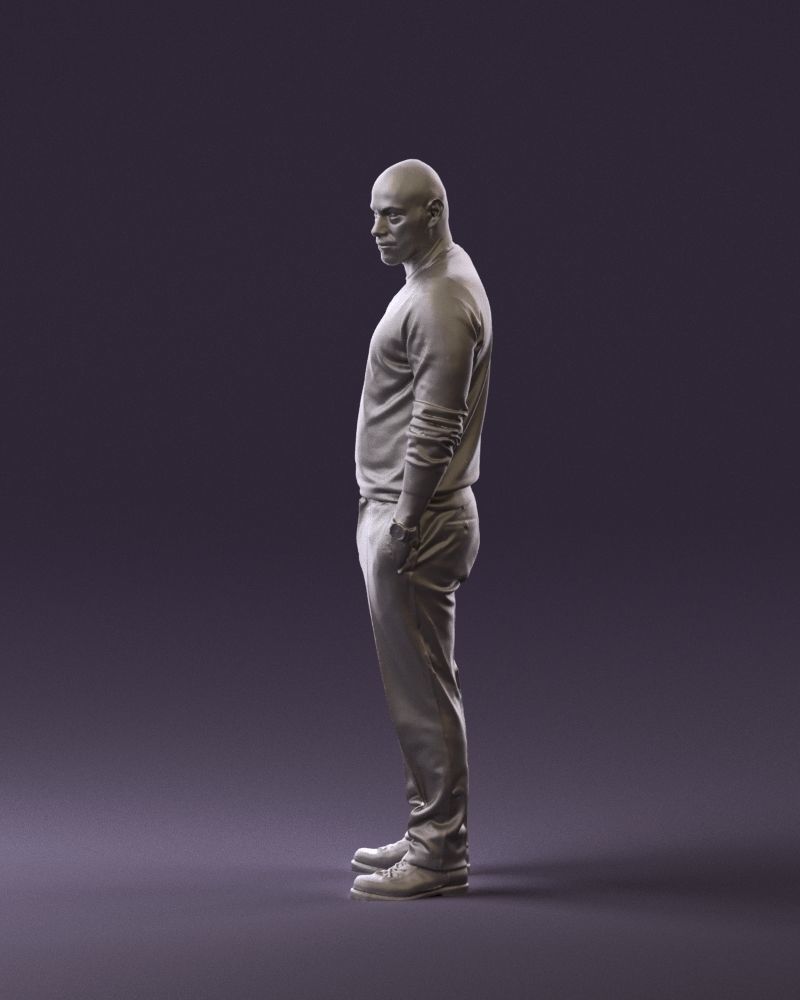 Man in blue sweater hand in pockets 0844 3D Print Ready 3D print model_9