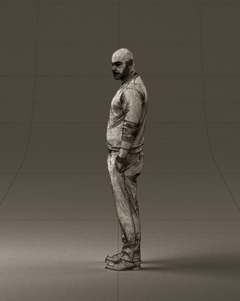 Man in blue sweater hand in pockets 0844 3D Print Ready 3D print model_33