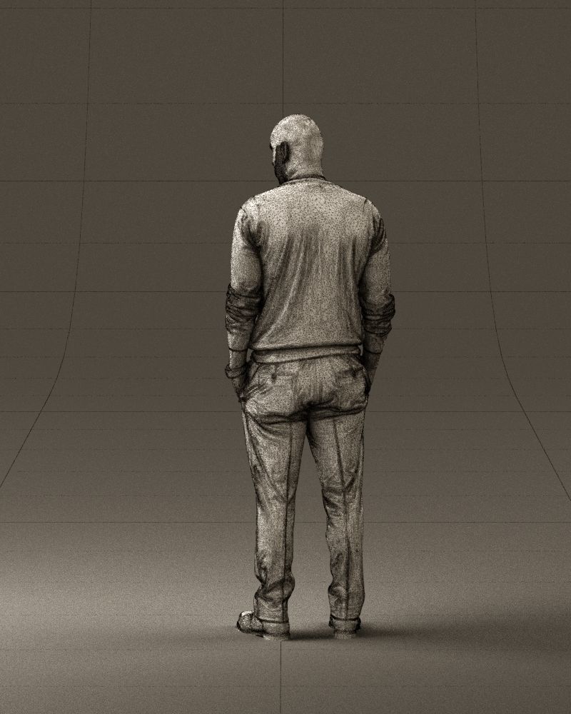 Man in blue sweater hand in pockets 0844 3D Print Ready 3D print model_31